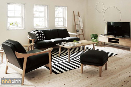 Sofa Bridge 3 Chỗ 2m1 (Da Black S2+NA)