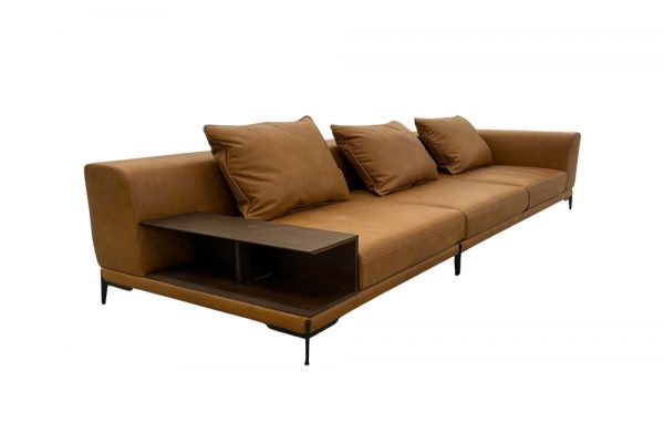 Sofa Valencia Góc Trái 3m1 (Da bò Brown 13545)
